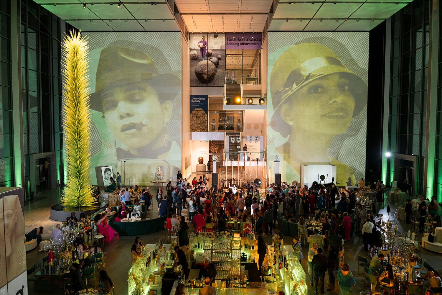 Guests enjoying an immersive luxury birthday event at MFA Boston
