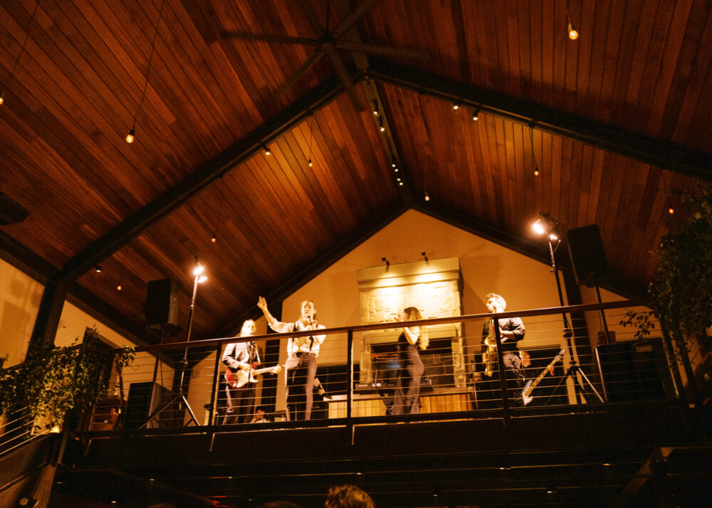 Live band performing during Kingdom of the Hawk wedding reception in Connecticut.